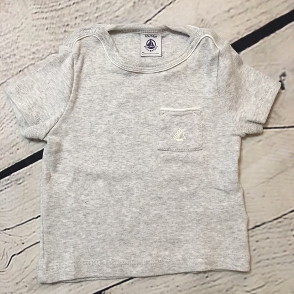 Petit Bateau grey t-shirt and navy shorts baby boy - Picture 2 of 12
